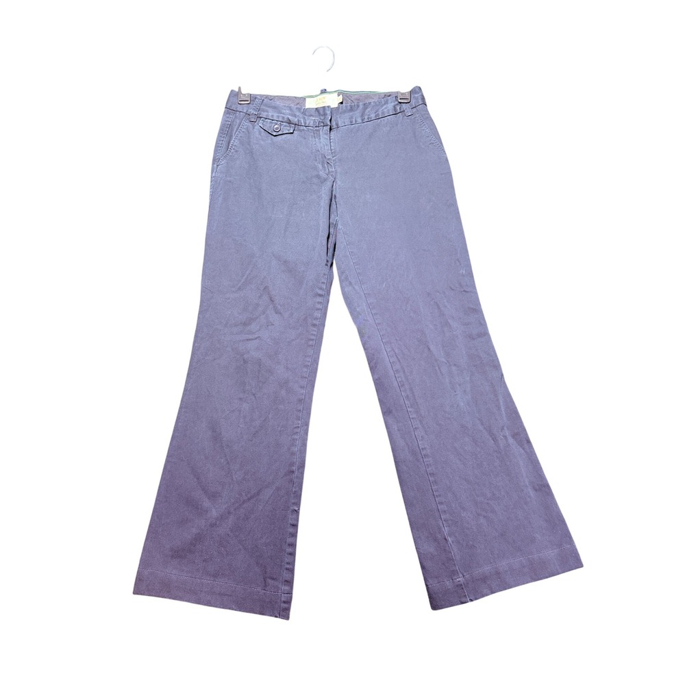 J.Crew Chino Pants Women 8 Grey‎ Excellent City Fit Classic Twill Wide Leg